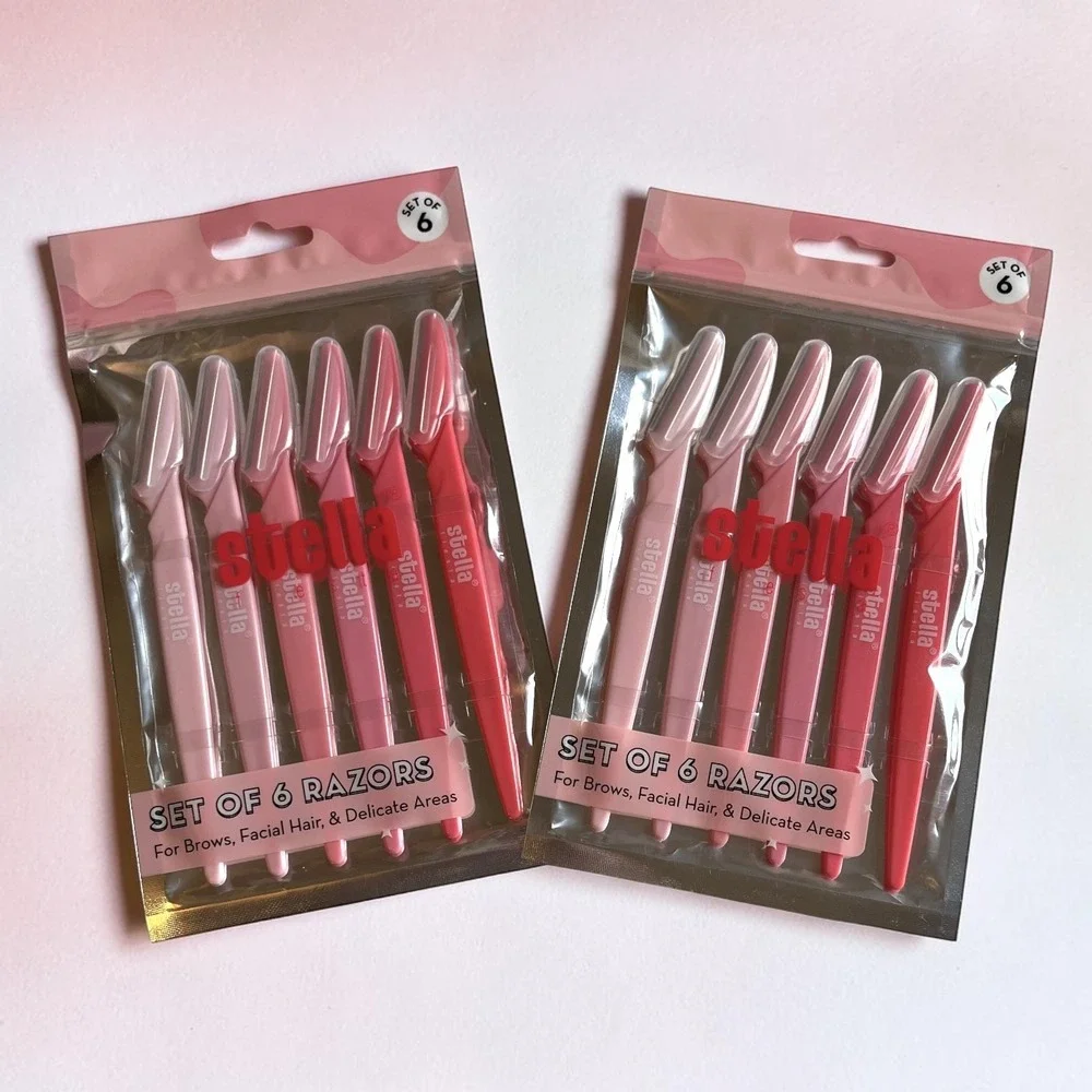 Stella Fiesta Facial Razors Women 2-Pack 12ct Pink New Dermaplaning Tools